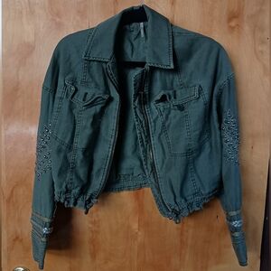 Free People cropped adorned jacket